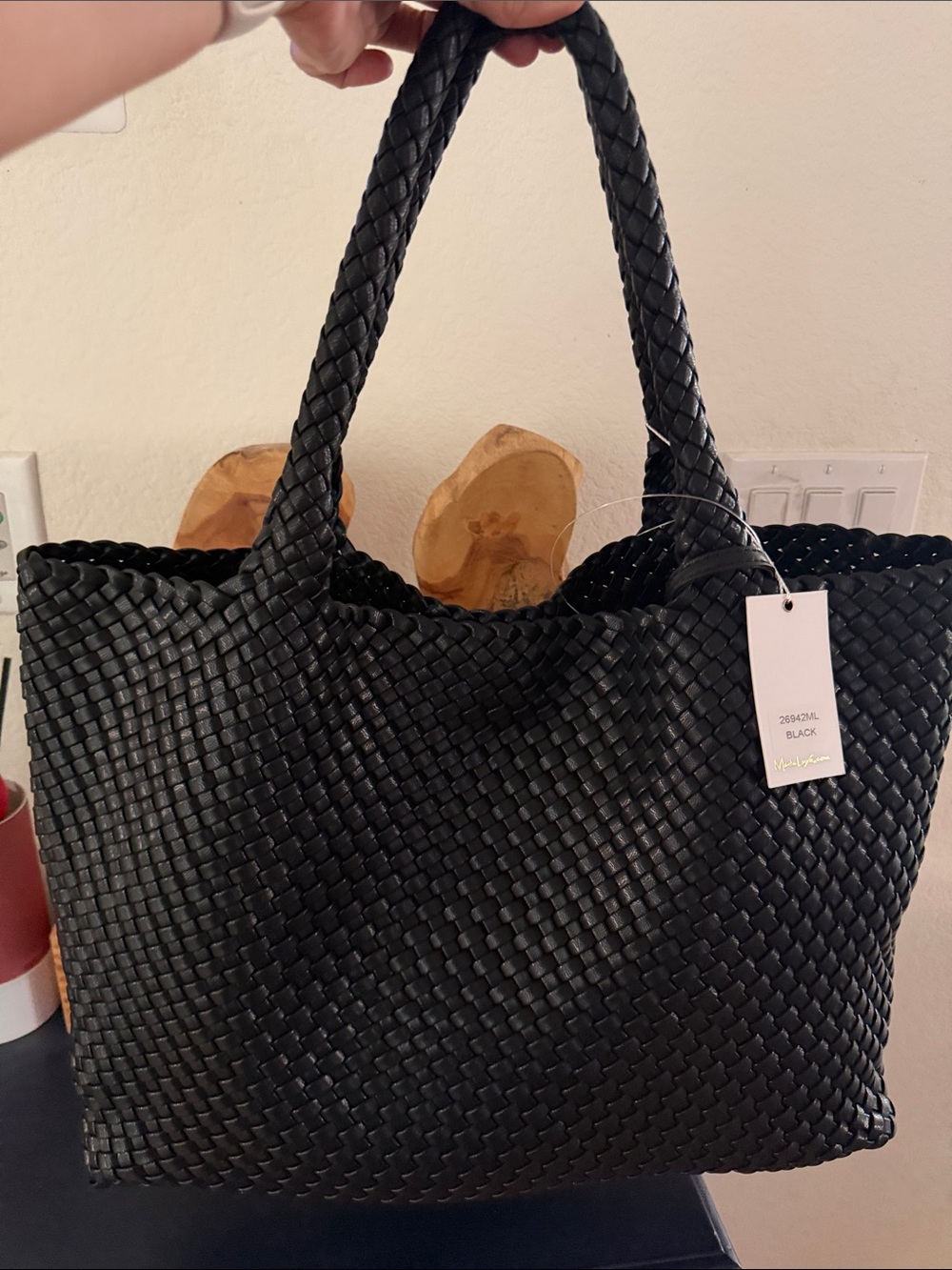 Moda Luxe Black Woven Tote